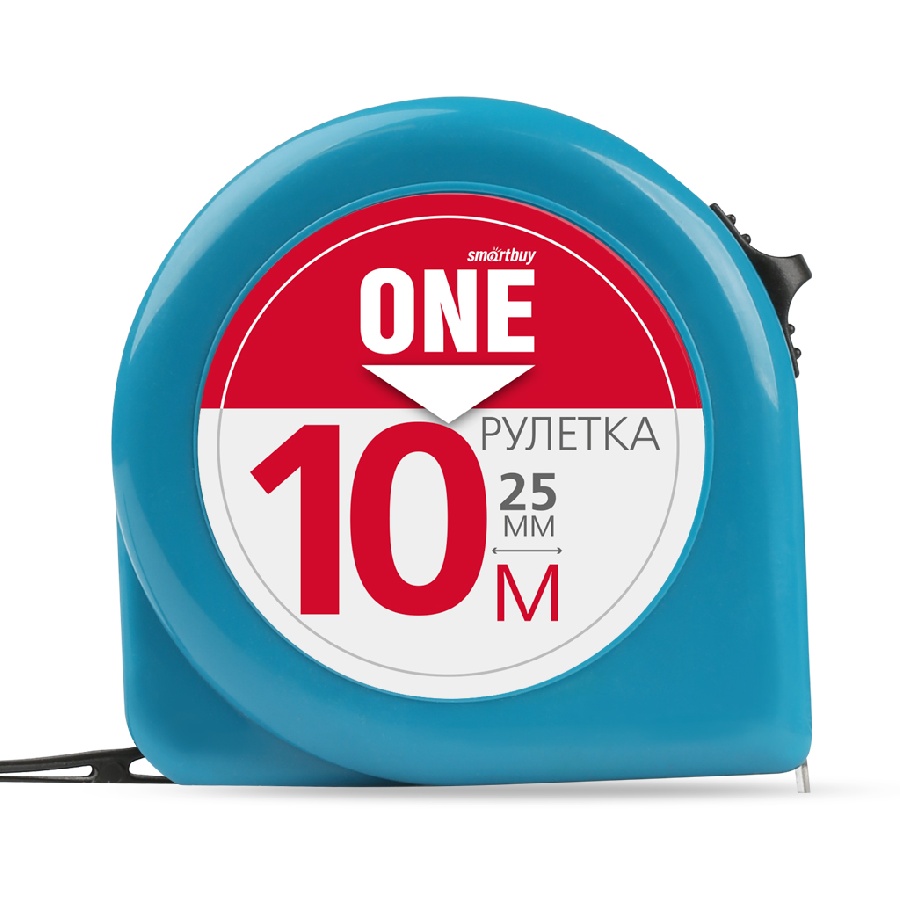 Рулетка измерительная,10мх25мм,пластиковый корпус,фиксатор,усиленный зацеп,Smartbuy OneTools/48