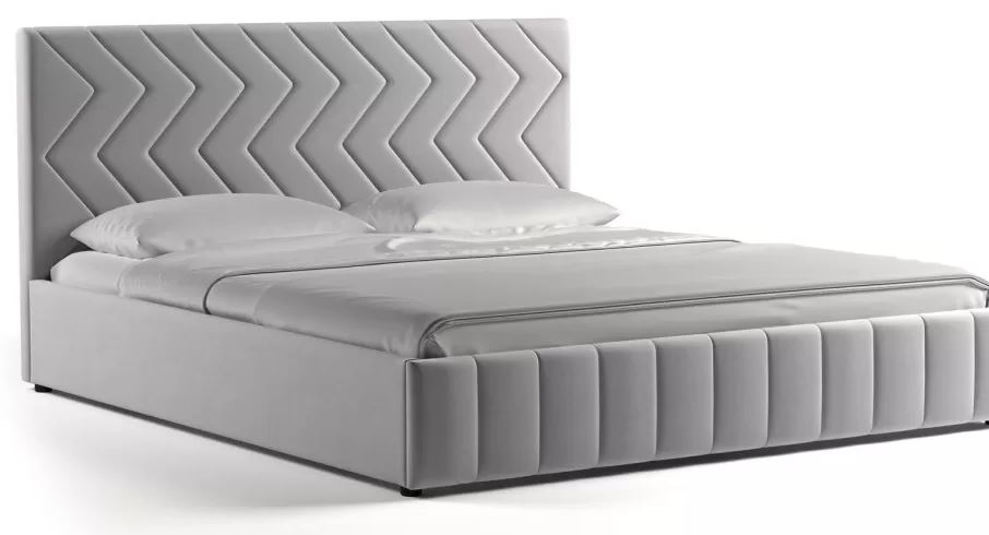 Кровать двойная Милана 180 НР(Tenerife silver (светло-серый)(основание+дно+механизм)