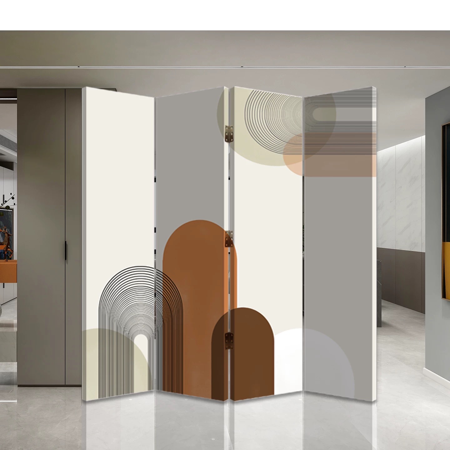 Ширма 4 створки Саксония 1,8*1,6м на колесах двусторонняя