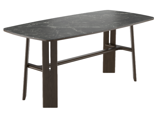 Стол Дуэт мрамор чёрный/ясень тёмный