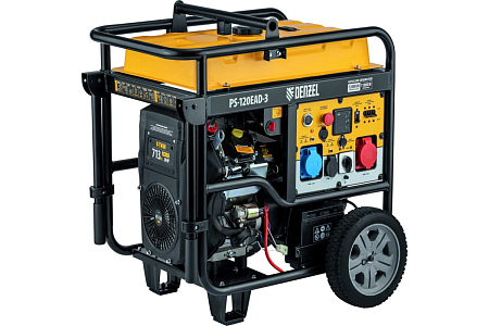 Генератор бензиновый PS-120EAD-3, 12 кВт,230/400 В, 40л, разъём ATS,перекл.режима,эл.старт// Denzel