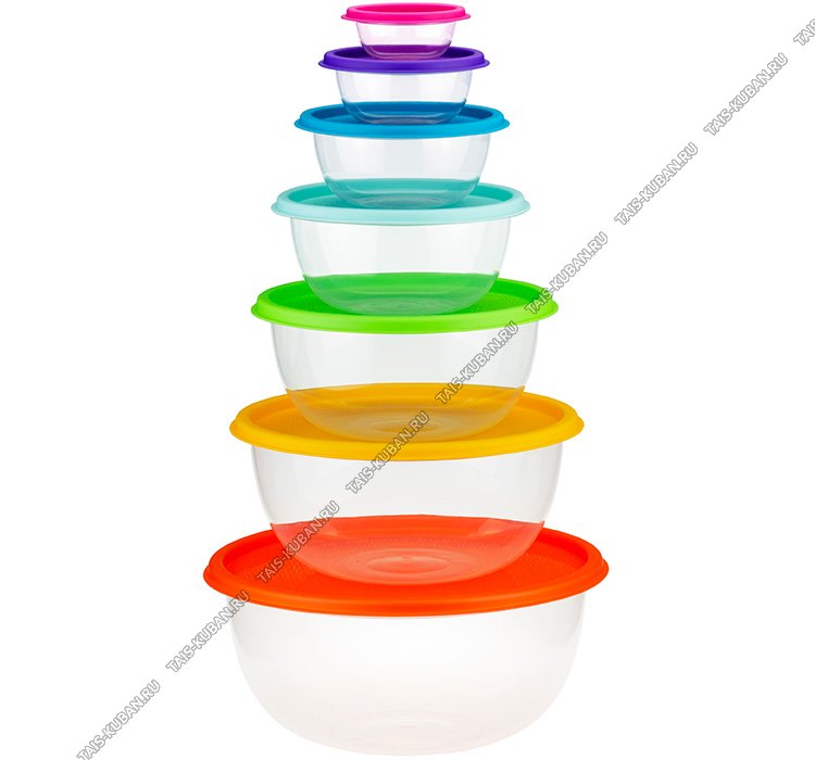 Набор мисок 7шт "Радуга" с/кр микс М1310