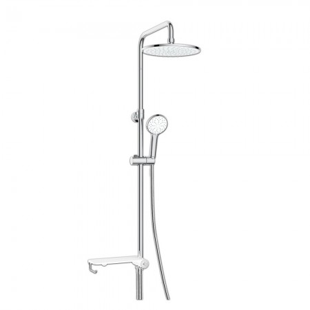 Душевой гарнитур с полкой, без смесит АКСЕССУАРЫ c верх. душ. лейкой Тропический дожд LM8810C(_4_)