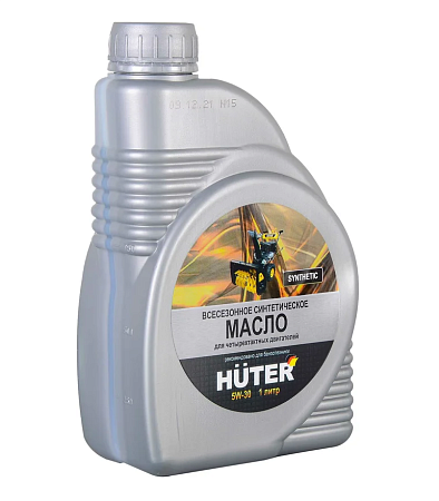 Масло моторное 5W-30 синтетическое для четырёхтактных двигателей, для техники Huter, 1л.