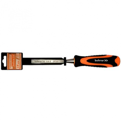 Стамеска плоская Bohrer 14 мм по дереву (сталь CrV) двухкомпонентная рукоятка (60/10/1)