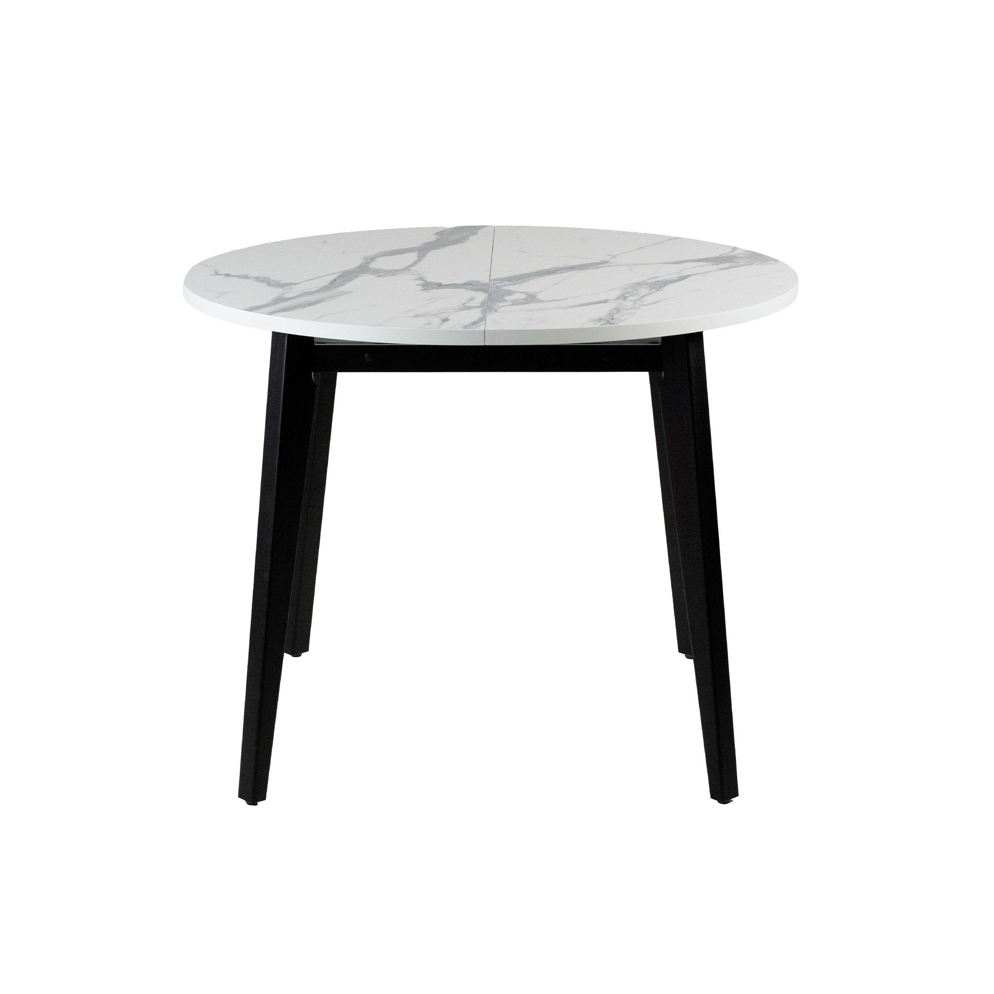 Стол Ориент D980(305) LM0453 SH мрамор белый, подстолье 4H-19 черный