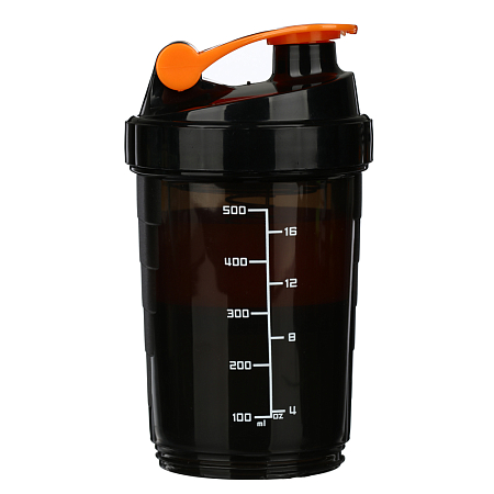 Спортивный шейкер 3 в 1 (пружина-венчик, два контейнера), 500мл, 25x9см, полипропилен***