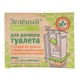 Пакет зеленый 2 вида (для септика 40г / для дачного туалета 30г ) (24)