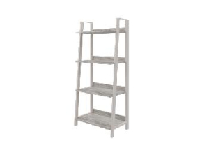 Стеллаж (МЕТАЛЛ Белый Муар/ЛДСП Артвуд темный (0124/0155)) Сл014.0