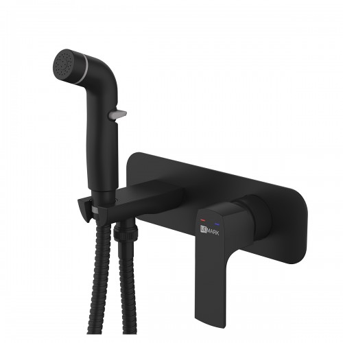 Смеситель "URSUS" с гигиеническим душем, встраиваемый, черный LM7220BL