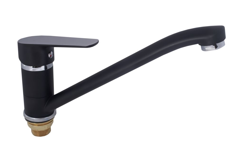 Смеситель VODEN д/кухни на гайке, чёрный, картр.35мм, б/подводки (10шт/кор)