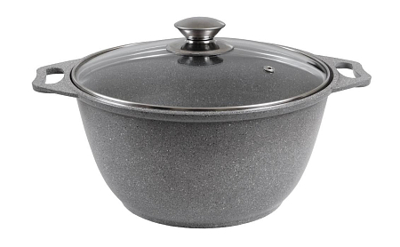 Кастрюля 4,0л Мраморная ст/кр а/п светлый мрамор (3) кмс42а