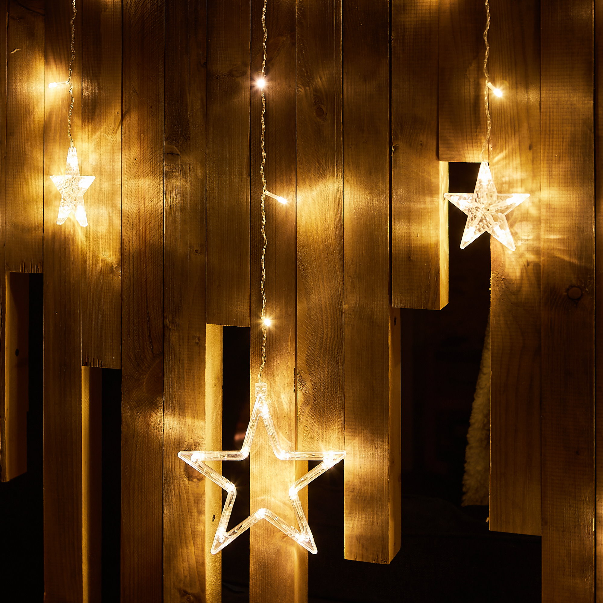 Занавес фигурный светодиодный, 3х0,7м. 138 светодиодов. ULD-E3007-138/DTA WARM WHITE IP20 STARS-2