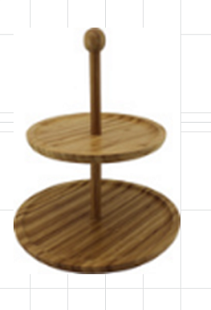 Этажерка бамбук 200х250мм 2х уровневая