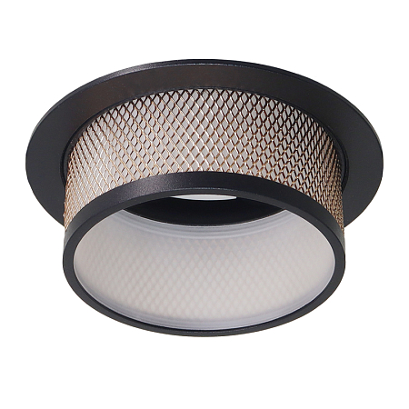 Светильник точечный под лампу Чёрный матовый/золото GX53 IP20  D110*60mm Rete WOLTA (50)