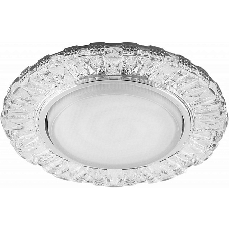 Светильник точечный с подсветкой прозрачный/хром без лампы 20LED*2835 SMD 4000K, 15W GX53, с драйвер