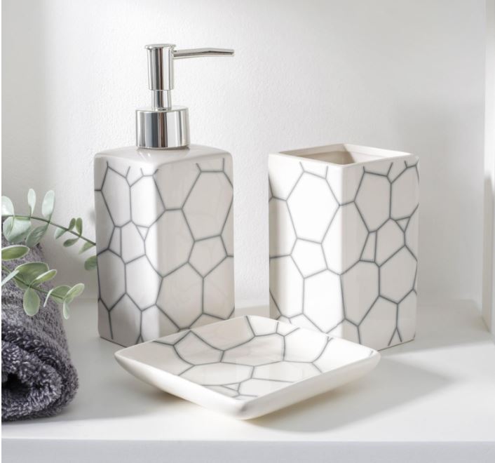 Аксессуары для ванной «Жираф», 3 предмета: мыльница, дозатор для мыла 360 мл, стакан 360 мл