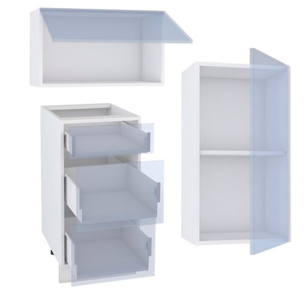 Каркас шкафа напольного/ 60*72 Три ящика на метабоксах/ Белый/ МК																								