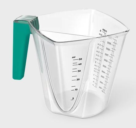 Кружка мерная 1,0л Omni Прозрачный/Опаловый зеленый (12)