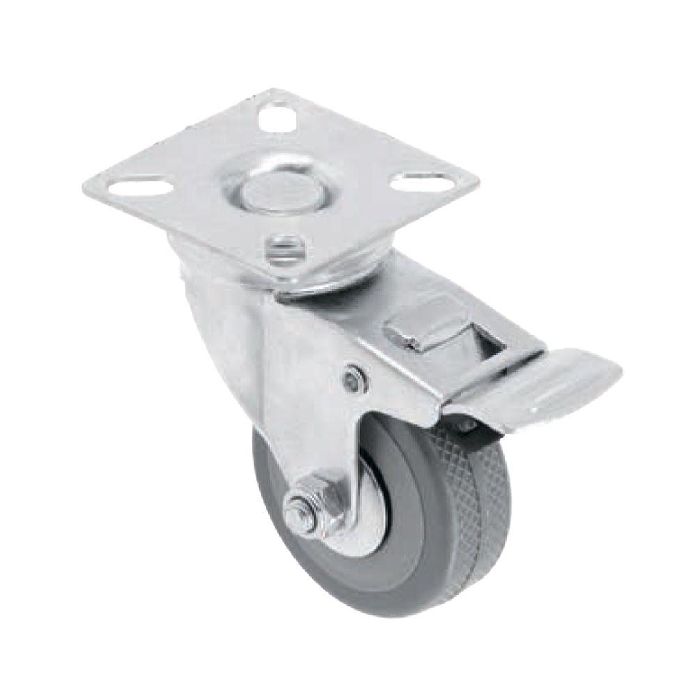 Опора колесная D-75мм, поворотная со стопором (5)