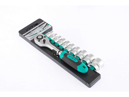 Набор торцевых головок, 1/4", головки 4 - 13 мм, с трещот. ключом, CrV,11 предм./Stels (20)