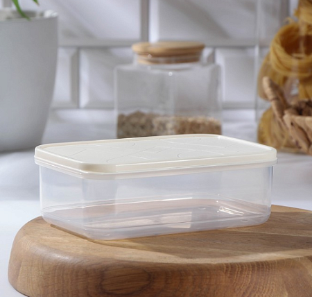 Контейнер д/продуктов "Modena" 0,5л прямоуг. гибкая/кр Светло-бежевый (18) 221110325/01