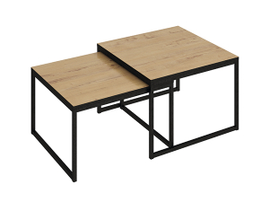 Стол журнальный ТЕТРИС (Столешница - ЛДСП) (МЕТАЛЛ Черный/ЛДСП Дуб Бунратти (0001/0082))