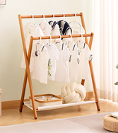 Вешалка-рейл с 1 полкой из бамбука "Эльбрус" 80*44*93 см