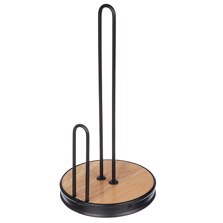 Держатель для бумажных полотенец, 16x31 см, черный металл, дерево VETTA