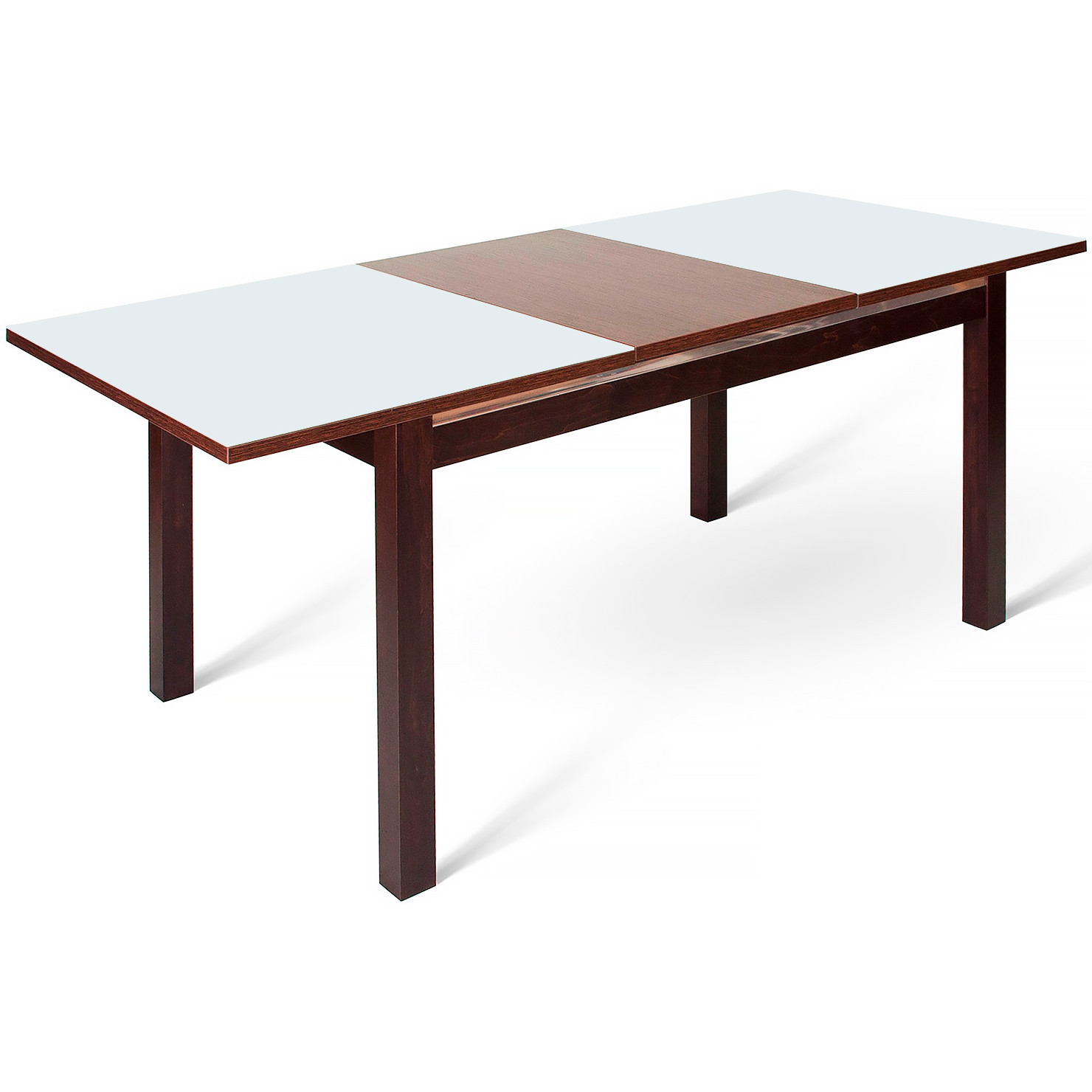 Стол Барон-2 экстрабелое стекло венге/венге