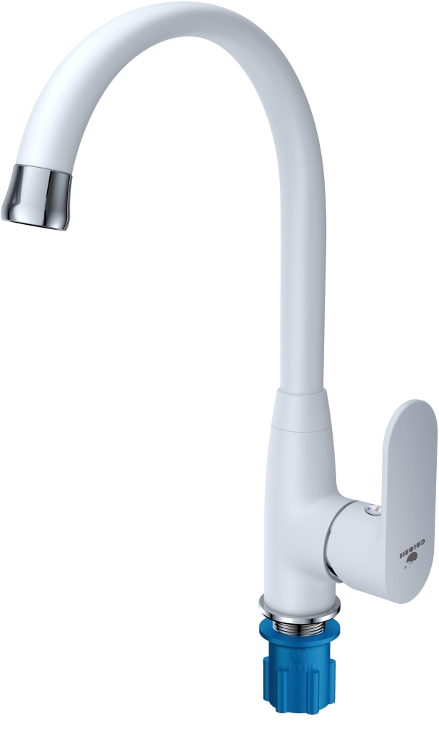Смеситель CALORIE для кухни 2524А45M Люкс (белая эмаль/хром)
