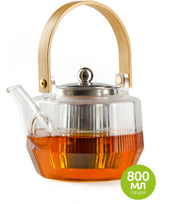 ЗАВАРОЧНЫЙ ЧАЙНИК с деревянной ручкой, 800 МЛ (BF-521)