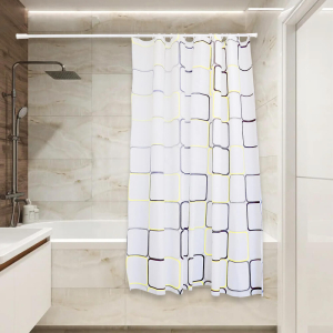 Штора для ванной PV-103 (абстракция квадраты) 75 gsm 180х180 "САНТИС"