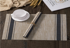 Сервировочная салфетка беж с  коричневыми полосами в асс-те