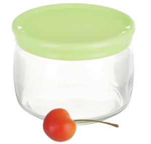 Банка с крышкой ЧЕШНИ 420 мл (зеленая крышка)