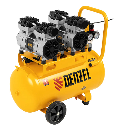 Компрессор безмаслянный малошумный DLS 1500/50, 1500 Вт, 2х750, 50 л, 260 л/мин// 