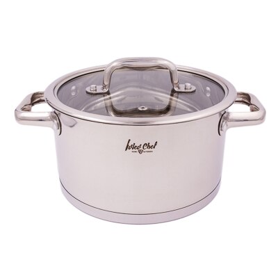 Кастрюля Ivlev Chef Royal  22х12см 4,5л, со стекл. крышкой, индукция, нерж.сталь 18/10 ***