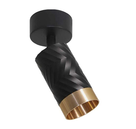 Накладной светильник WOLTA WSL-GU10/S09BG IP20 под лампу GU10 Чёрный/золото LINEA D60x170 (10)