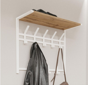 Вешалка с полкой 2-х ярусная "ТОРОНТО 22Д" (Белый)