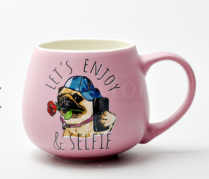 Кружка " Мопс" розовый 400 мл