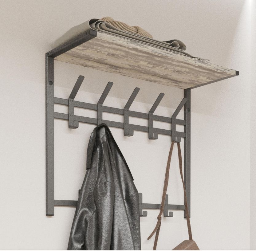 Вешалка с полкой 2-х ярусная "ТОРОНТО 22Д" (Графит)