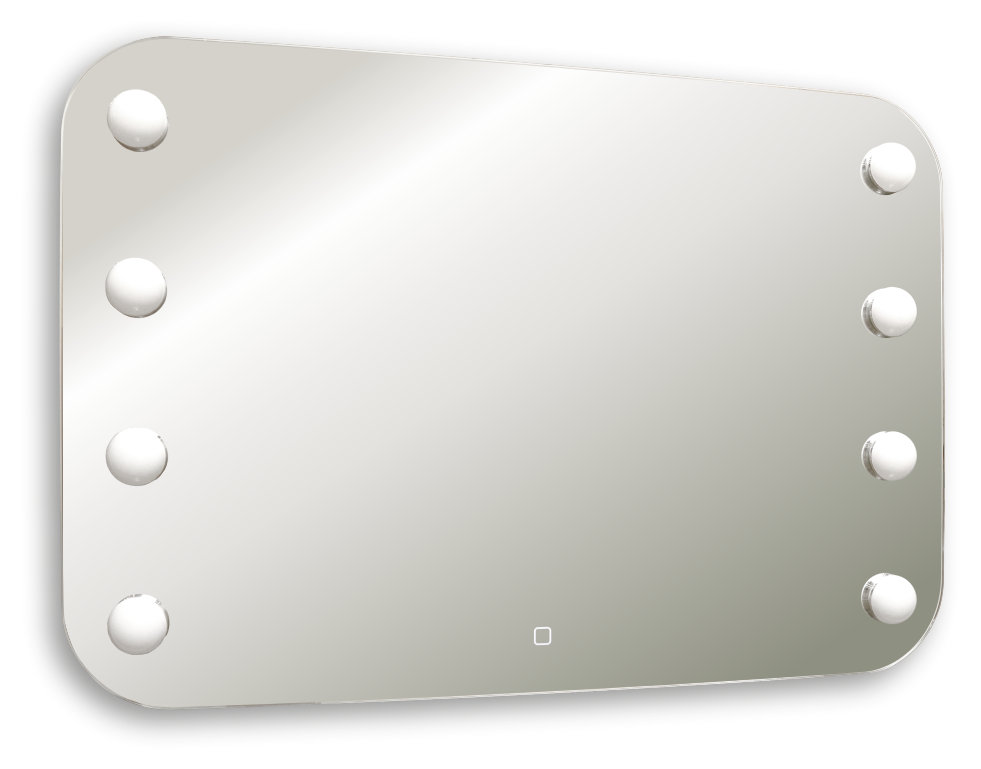 Зеркало "TONY" 800х550 (сенсор. выключатель, смена цвета, 8 ламп в компл.)