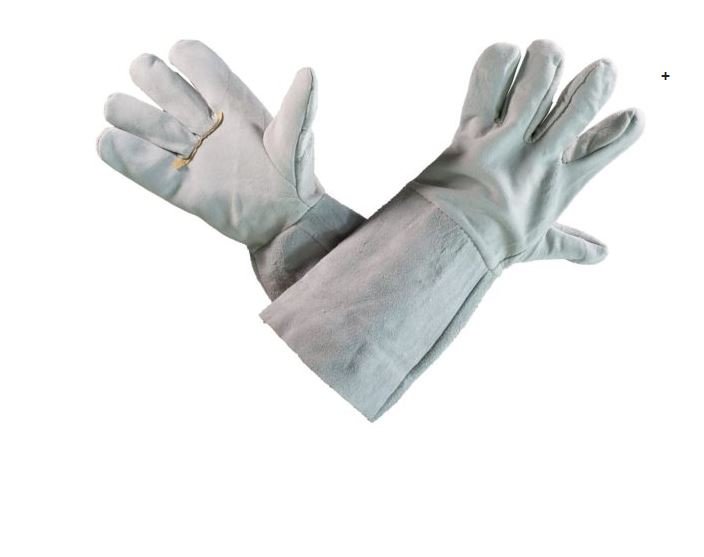 Краги спилок серые пятипалые без подклада