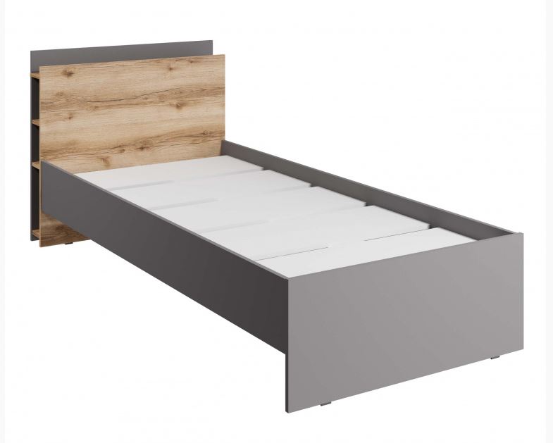 Кровать 900*2000 ЙОРК/Серый шифер/Дуб Делано/МК													