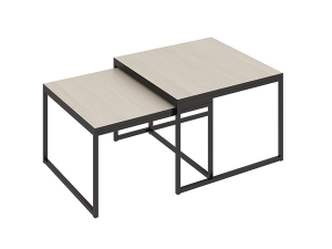 Стол журнальный ТЕТРИС (Столешница - ЛДСП) (МЕТАЛЛ Черный/ЛДСП Бодега светлый (0001/0004))