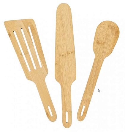 Лопатка кулинарная НАБОР  3шт (30,5*6,3см + 34,7*6см + 29*7см) №6 бамбук