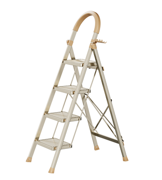 Стремянка "Горизонт" стальная бежевая, 4 ступени, ширина ступени 20 см (5)