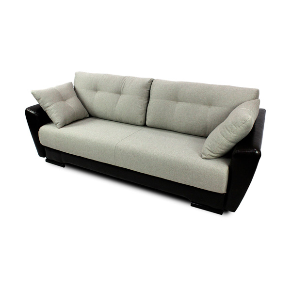 Амстердам 3р Серый  (Каркас: Sunny Dark Brown, Основа, Подушки: Bravo 25)