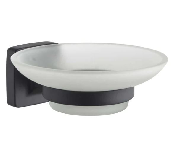 Мыльница стеклянная с держателем Delphinium  "4103В", черный									