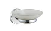 Мыльница стеклянная с держателем Zenfort коллекция "Либретто", белый